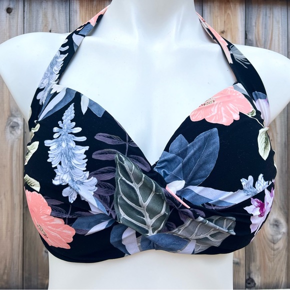 Everything But Water Floral Underwire Halter Bikini Top - Picture 1 of 6